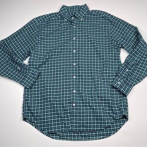 Vineyard Vines Flannel Shirt Plaid Button Navy Blue Green Outdoor Grunge Western